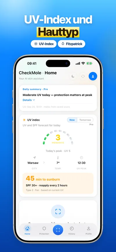 Screenshot der CheckMole-iOS-App