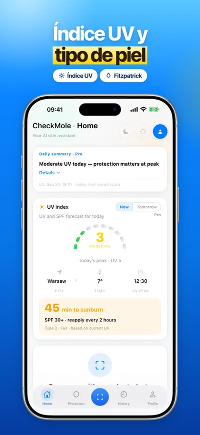 Captura de la app CheckMole para iOS
